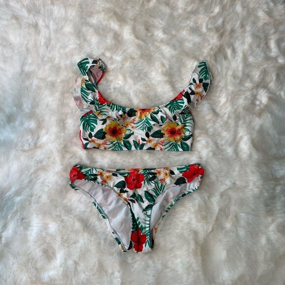 CABANA DEL Sol Bikini swimsuit suit 2-Pc Bright Floral Swim Set size small s - Picture 1 of 7